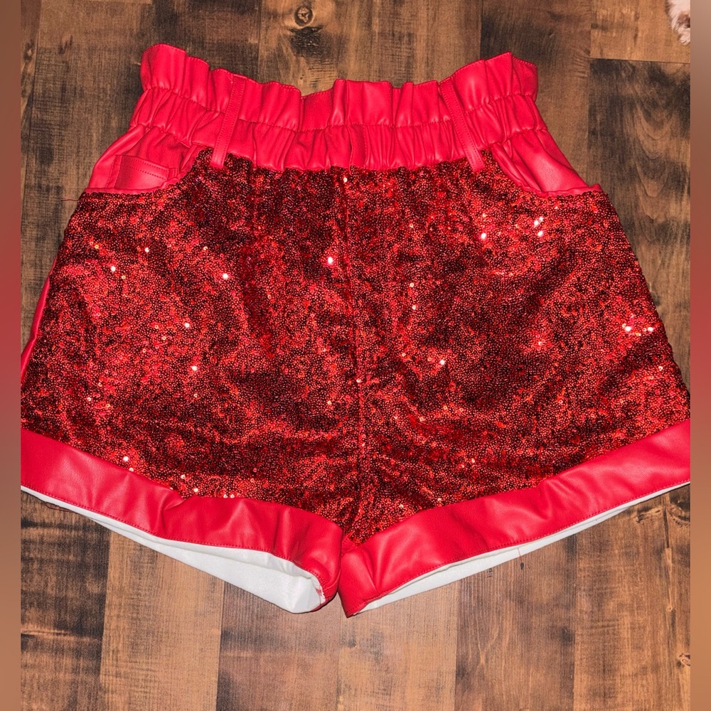 Red Sequin Shorts Fantastic Fawn Bling